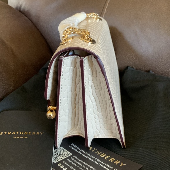 Strathberry East/West Croc-Embossed Leather Shoulder Bag - Picture 9 of 11